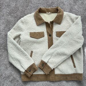 Teddy Bear Cream and Tan Sherpa Jacket